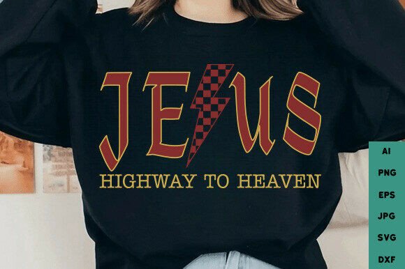 Jesus Highway to Heaven: A Versatile SVG and PNG for T-Shirts