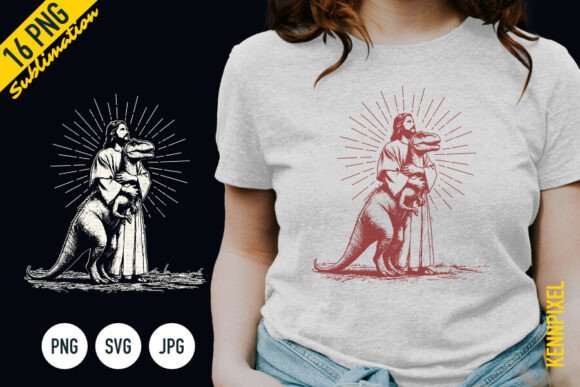 Jesus Holding Dinosaur Shirt SVG PNG: A Unique T-Shirt Design