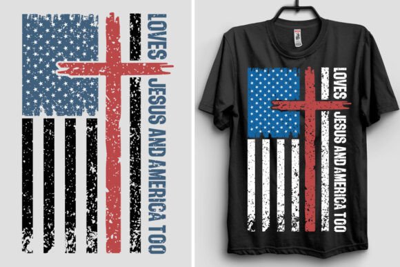 Loves Jesus and America Too SVG: A Versatile T-Shirt Design Graphic