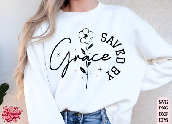 Review: Saved by Grace SVG PNG, Christian Graphics for T-Shirts