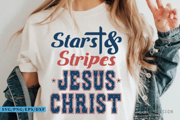 Stars Stripes Jesus Christ: A Versatile Graphic for T-Shirt Designs