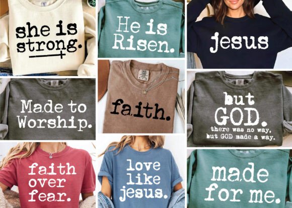 Typewriter Christian SVG PNG Bundle for T-Shirt Designs